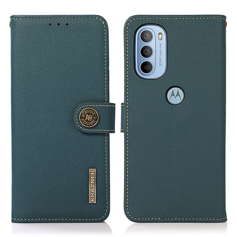 Funda de Cuero Cartera con Soporte Carcasa B02H para Motorola Moto G41 Verde