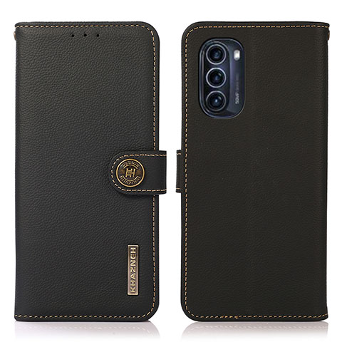 Funda de Cuero Cartera con Soporte Carcasa B02H para Motorola Moto G52j 5G Negro