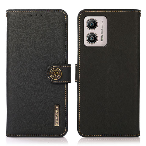 Funda de Cuero Cartera con Soporte Carcasa B02H para Motorola Moto G53j 5G Negro