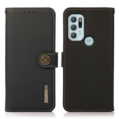 Funda de Cuero Cartera con Soporte Carcasa B02H para Motorola Moto G60s Negro