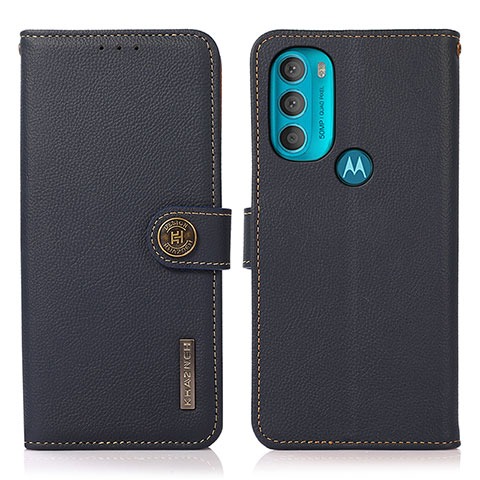 Funda de Cuero Cartera con Soporte Carcasa B02H para Motorola Moto G71 5G Azul