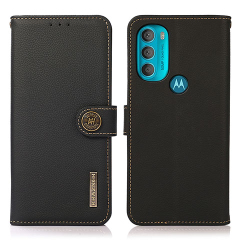 Funda de Cuero Cartera con Soporte Carcasa B02H para Motorola Moto G71 5G Negro