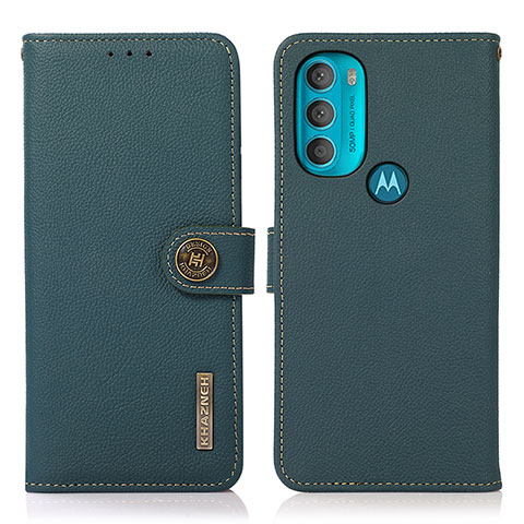 Funda de Cuero Cartera con Soporte Carcasa B02H para Motorola Moto G71 5G Verde