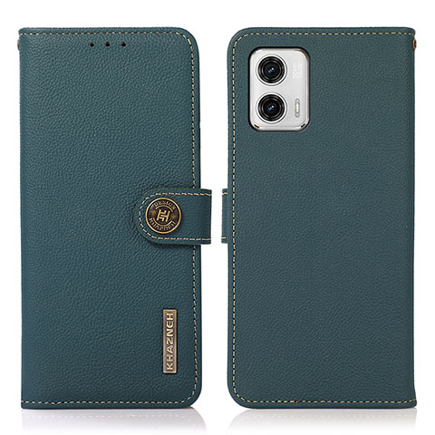 Funda de Cuero Cartera con Soporte Carcasa B02H para Motorola Moto G73 5G Verde