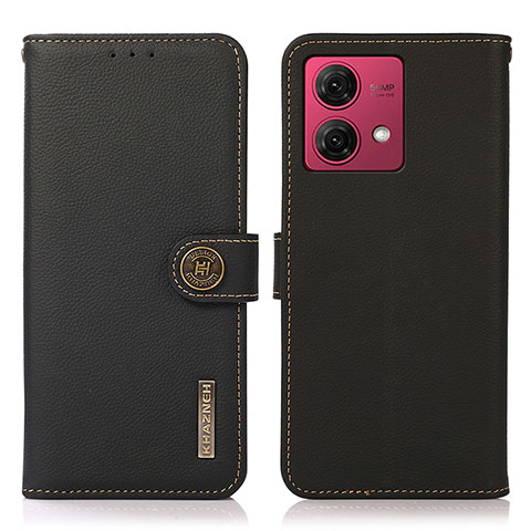 Funda de Cuero Cartera con Soporte Carcasa B02H para Motorola Moto G84 5G Negro