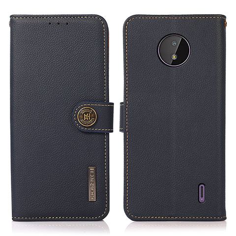 Funda de Cuero Cartera con Soporte Carcasa B02H para Nokia C10 Azul