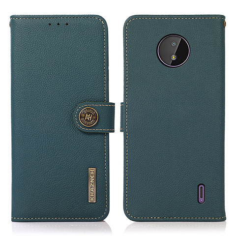 Funda de Cuero Cartera con Soporte Carcasa B02H para Nokia C10 Verde