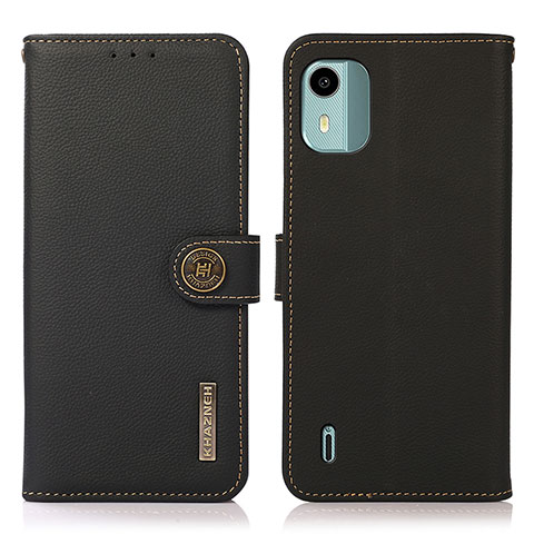 Funda de Cuero Cartera con Soporte Carcasa B02H para Nokia C12 Pro Negro