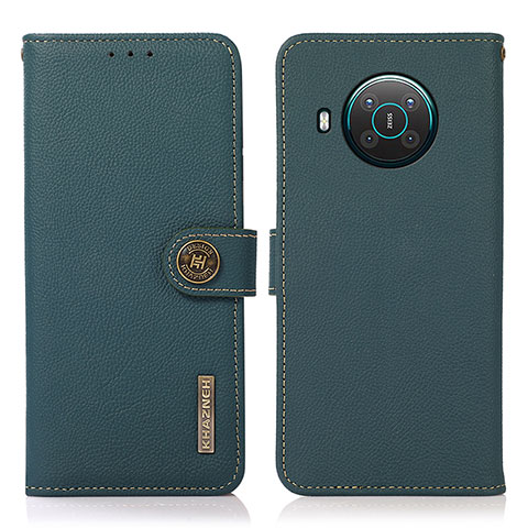 Funda de Cuero Cartera con Soporte Carcasa B02H para Nokia X10 Verde