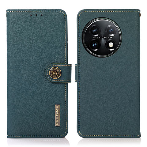 Funda de Cuero Cartera con Soporte Carcasa B02H para OnePlus 11 5G Verde