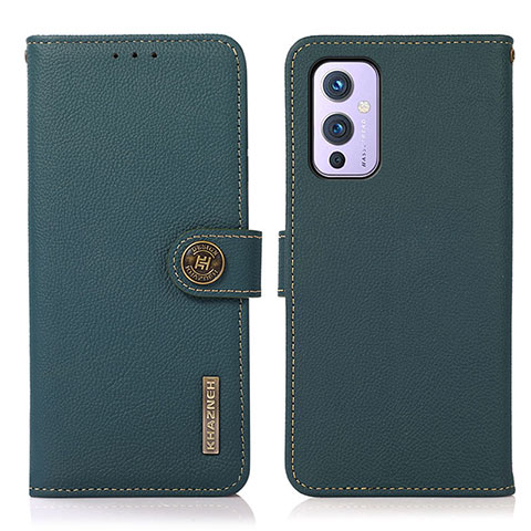 Funda de Cuero Cartera con Soporte Carcasa B02H para OnePlus 9 5G Verde