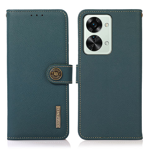 Funda de Cuero Cartera con Soporte Carcasa B02H para OnePlus Nord 2T 5G Verde