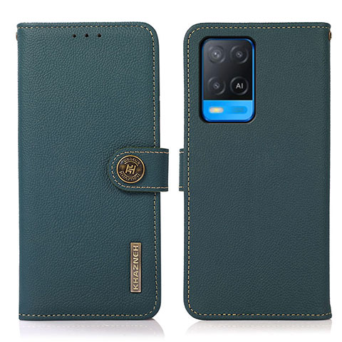 Funda de Cuero Cartera con Soporte Carcasa B02H para Oppo A54 4G Verde