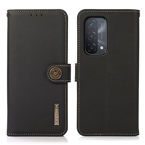 Funda de Cuero Cartera con Soporte Carcasa B02H para Oppo A74 5G Negro