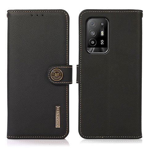 Funda de Cuero Cartera con Soporte Carcasa B02H para Oppo F19 Pro Negro