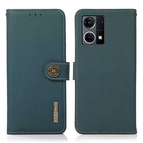 Funda de Cuero Cartera con Soporte Carcasa B02H para Oppo F21 Pro 4G Verde