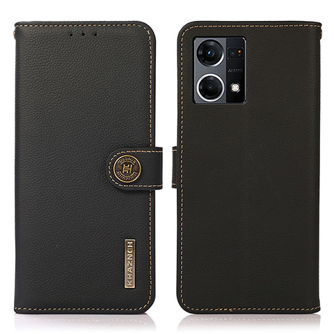 Funda de Cuero Cartera con Soporte Carcasa B02H para Oppo F21s Pro 4G Negro