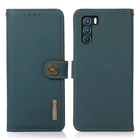 Funda de Cuero Cartera con Soporte Carcasa B02H para Oppo K9 Pro 5G Verde