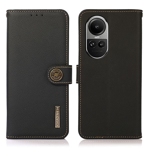 Funda de Cuero Cartera con Soporte Carcasa B02H para Oppo Reno10 Pro 5G Negro