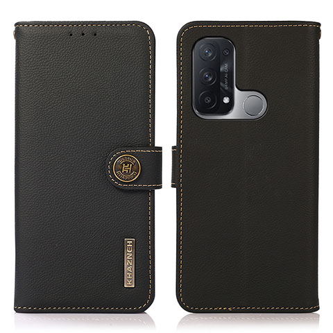 Funda de Cuero Cartera con Soporte Carcasa B02H para Oppo Reno5 A Negro