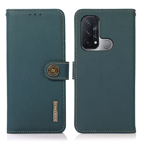 Funda de Cuero Cartera con Soporte Carcasa B02H para Oppo Reno5 A Verde