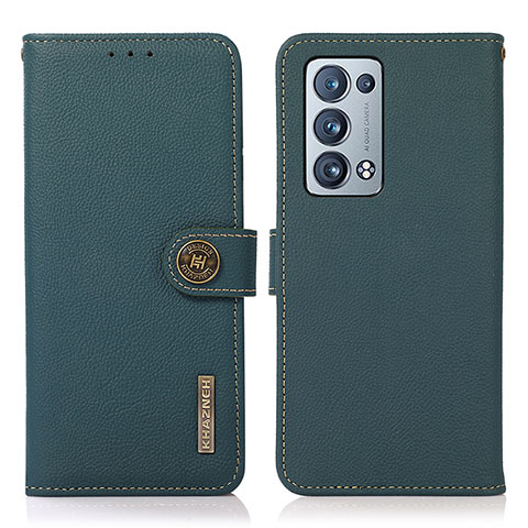 Funda de Cuero Cartera con Soporte Carcasa B02H para Oppo Reno6 Pro 5G Verde