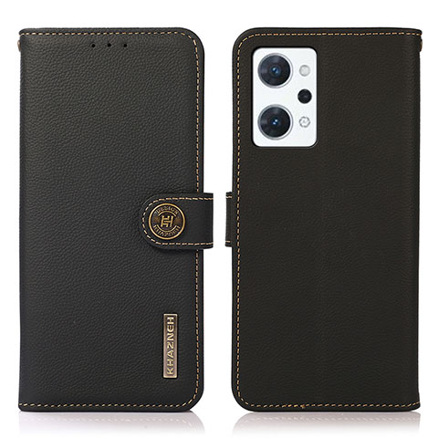 Funda de Cuero Cartera con Soporte Carcasa B02H para Oppo Reno7 A Negro