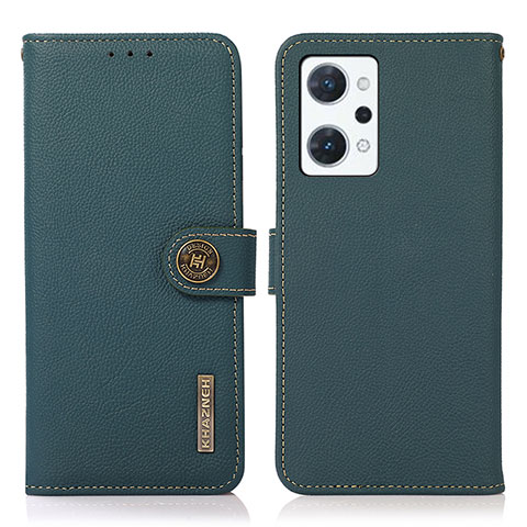 Funda de Cuero Cartera con Soporte Carcasa B02H para Oppo Reno7 A Verde