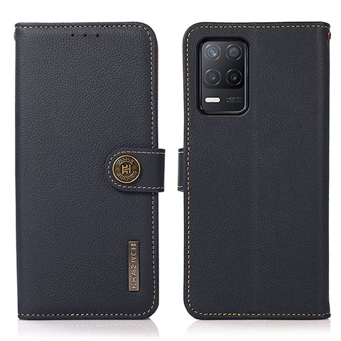 Funda de Cuero Cartera con Soporte Carcasa B02H para Realme 8s 5G Azul