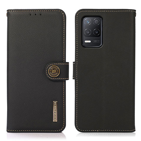 Funda de Cuero Cartera con Soporte Carcasa B02H para Realme 8s 5G Negro