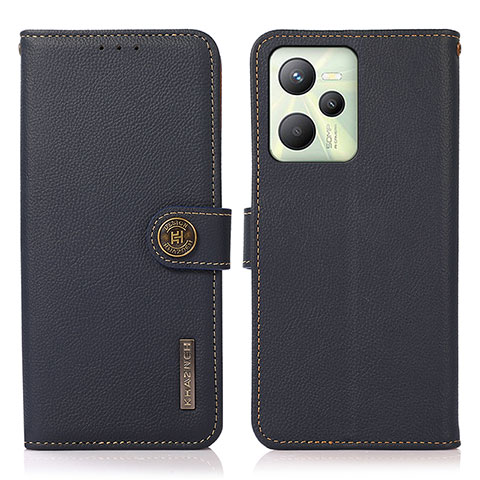 Funda de Cuero Cartera con Soporte Carcasa B02H para Realme C35 Azul