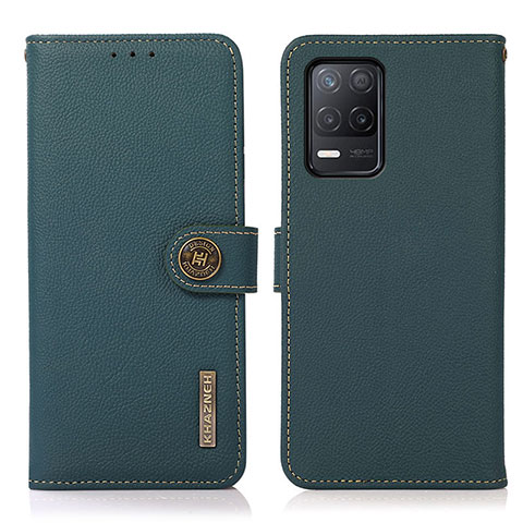 Funda de Cuero Cartera con Soporte Carcasa B02H para Realme Narzo 30 5G Verde