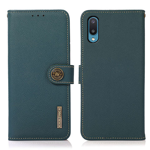 Funda de Cuero Cartera con Soporte Carcasa B02H para Samsung Galaxy A02 Verde