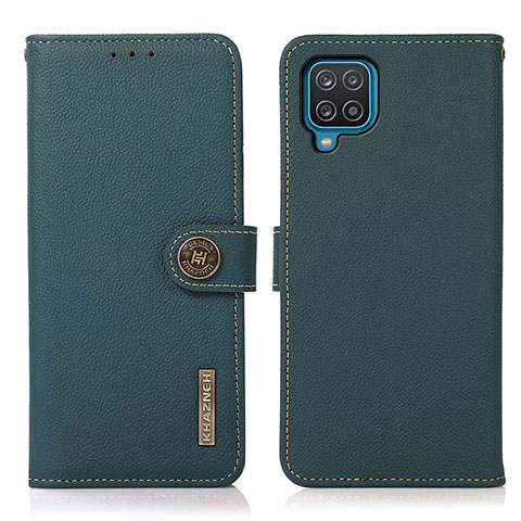 Funda de Cuero Cartera con Soporte Carcasa B02H para Samsung Galaxy A12 Verde