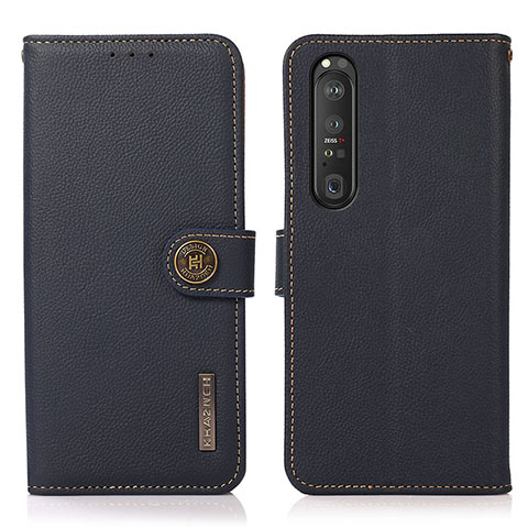 Funda de Cuero Cartera con Soporte Carcasa B02H para Sony Xperia 1 III Azul