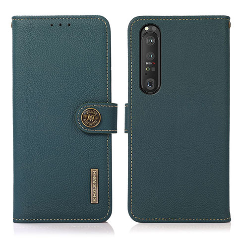 Funda de Cuero Cartera con Soporte Carcasa B02H para Sony Xperia 1 III Verde