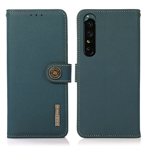 Funda de Cuero Cartera con Soporte Carcasa B02H para Sony Xperia 1 IV SO-51C Verde