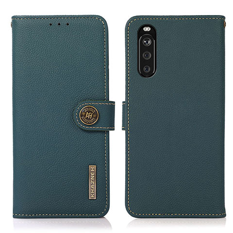 Funda de Cuero Cartera con Soporte Carcasa B02H para Sony Xperia 10 III SOG04 Verde