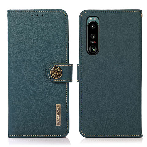 Funda de Cuero Cartera con Soporte Carcasa B02H para Sony Xperia 5 III SO-53B Verde