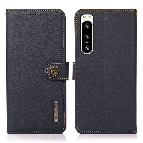 Funda de Cuero Cartera con Soporte Carcasa B02H para Sony Xperia 5 IV Azul