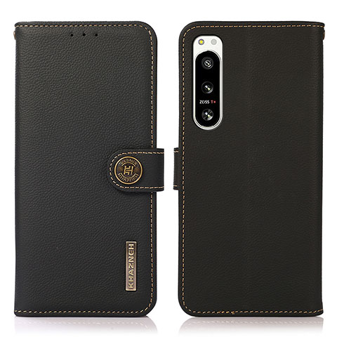 Funda de Cuero Cartera con Soporte Carcasa B02H para Sony Xperia 5 IV Negro