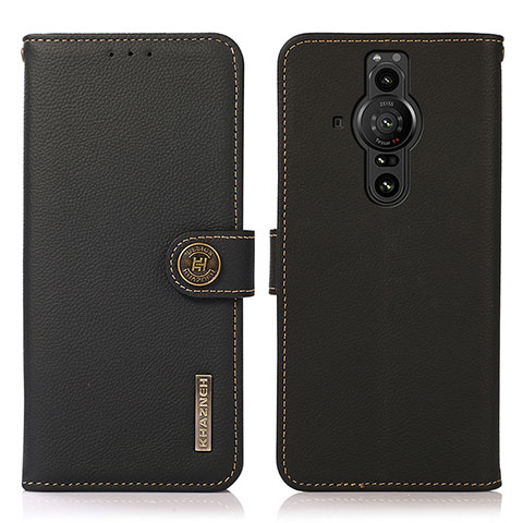 Funda de Cuero Cartera con Soporte Carcasa B02H para Sony Xperia PRO-I Negro