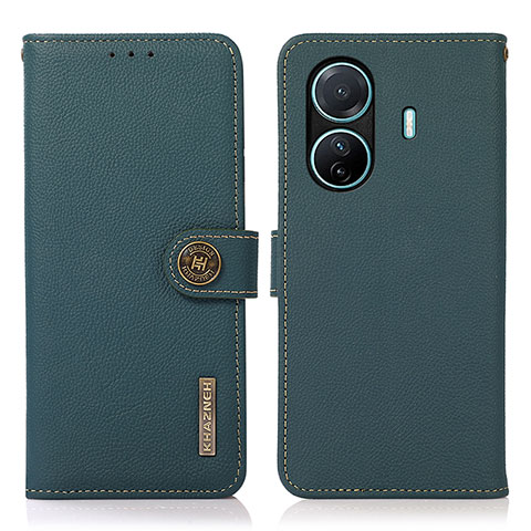 Funda de Cuero Cartera con Soporte Carcasa B02H para Vivo T1 Pro 5G Verde