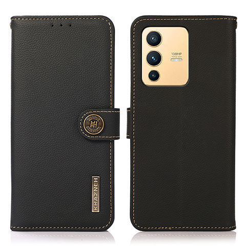 Funda de Cuero Cartera con Soporte Carcasa B02H para Vivo V23 5G Negro