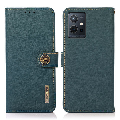 Funda de Cuero Cartera con Soporte Carcasa B02H para Vivo Y52t 5G Verde