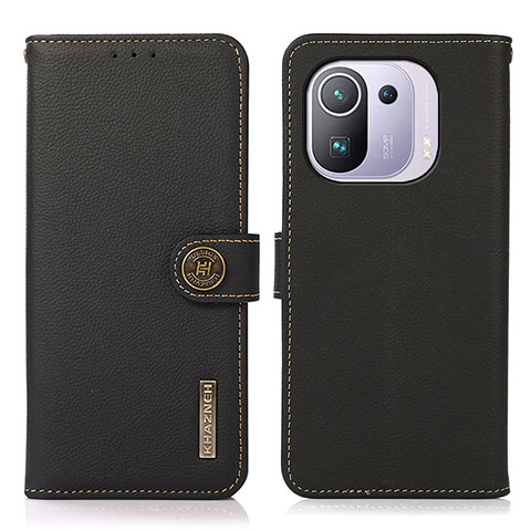 Funda de Cuero Cartera con Soporte Carcasa B02H para Xiaomi Mi 11 Pro 5G Negro