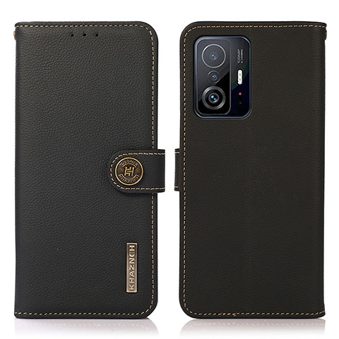 Funda de Cuero Cartera con Soporte Carcasa B02H para Xiaomi Mi 11T 5G Negro