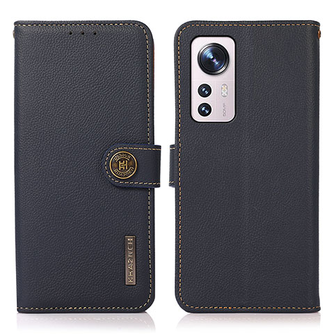 Funda de Cuero Cartera con Soporte Carcasa B02H para Xiaomi Mi 12S Pro 5G Azul