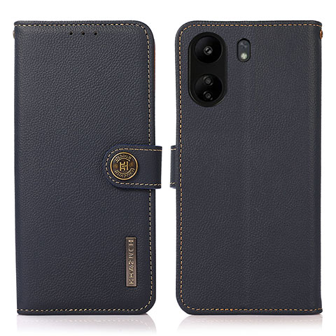 Funda de Cuero Cartera con Soporte Carcasa B02H para Xiaomi Poco C65 Azul