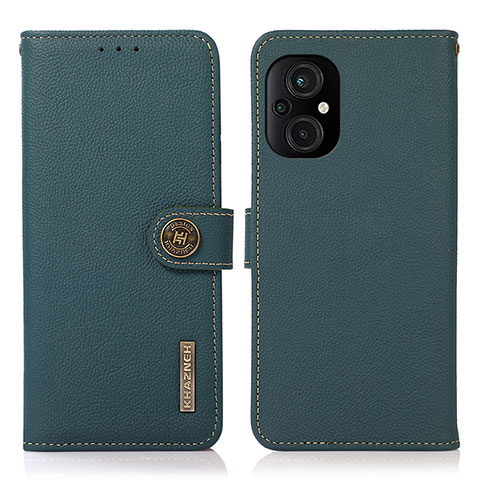 Funda de Cuero Cartera con Soporte Carcasa B02H para Xiaomi Poco M5 4G Verde